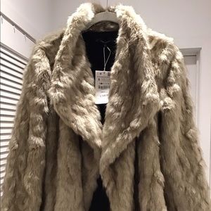 Zara Faux Fur Long Jacket